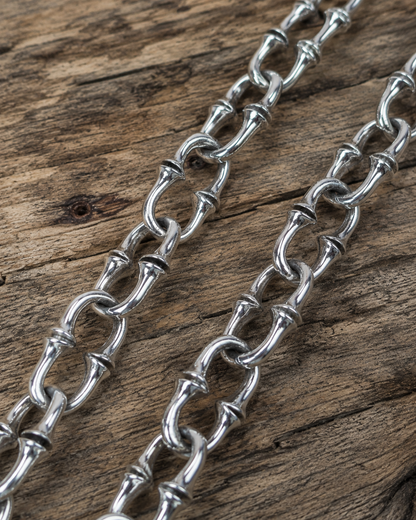 Heavy Sterling Silver Gothic Link Chain Necklace – Unisex Handmade Biker Statement Chain