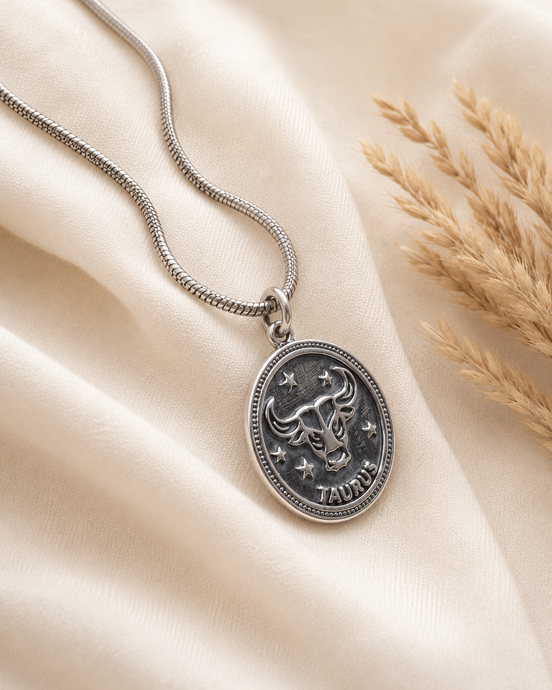 Sterling Silver Taurus Zodiac Necklace – Bull Coin Pendant Astrology Jewelry Gift