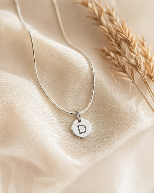 Sterling Silver Initial Charm | Personalized Letter Pendant | Dainty Monogram Jewelry Gift