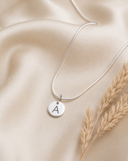 Sterling Silver Initial Charm | Personalized Letter Pendant | Dainty Monogram Jewelry Gift