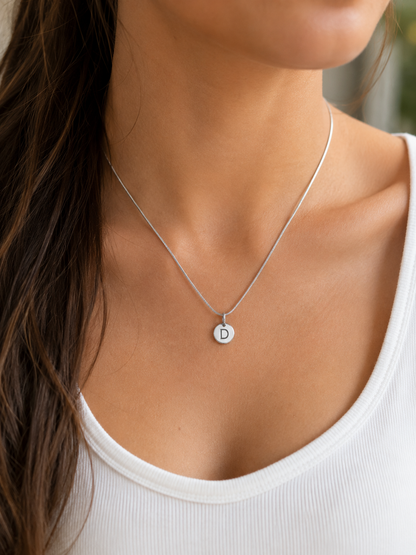 Sterling Silver Initial Charm | Personalized Letter Pendant | Dainty Monogram Jewelry Gift