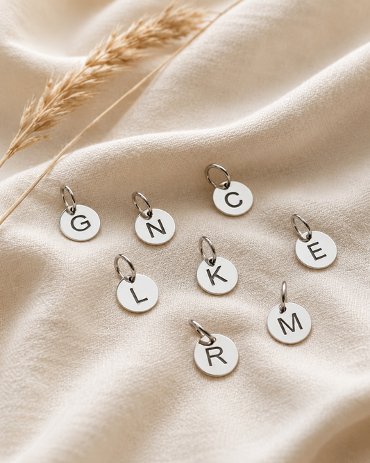 Sterling Silver Initial Charm | Personalized Letter Pendant | Dainty Monogram Jewelry Gift