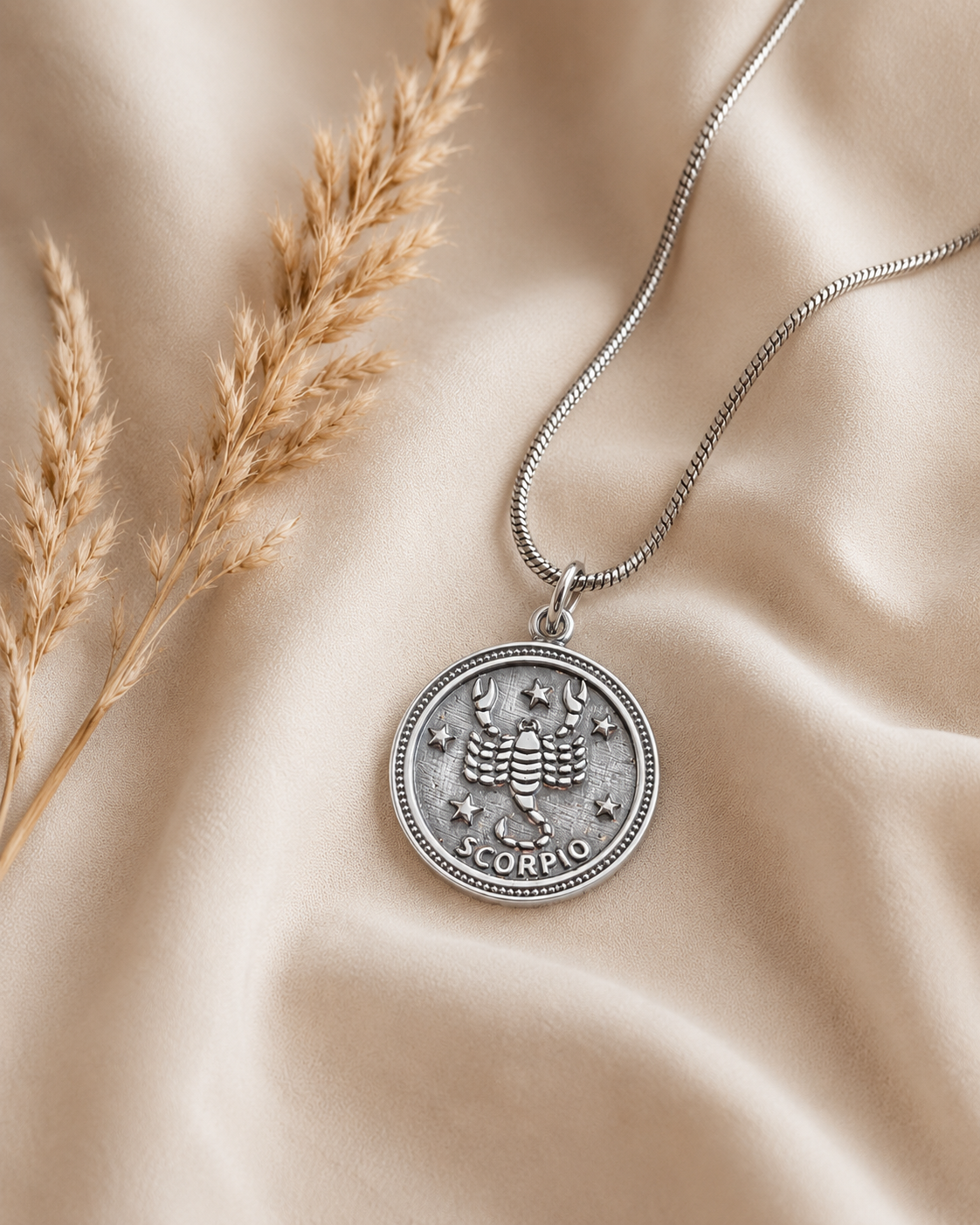 Sterling Silver Scorpio Zodiac Pendant Necklace – Unisex Astrology Scorpion Charm Gift