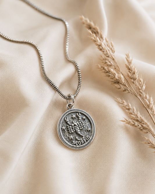 Sterling Silver Scorpio Zodiac Pendant Necklace – Unisex Astrology Scorpion Charm Gift