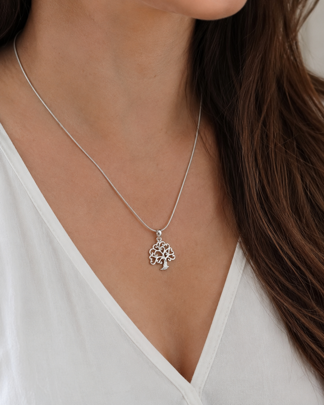 Sterling Silver Tree of Life Pendant – Filigree Family Tree Pendant, Nature Jewelry Gift for Her