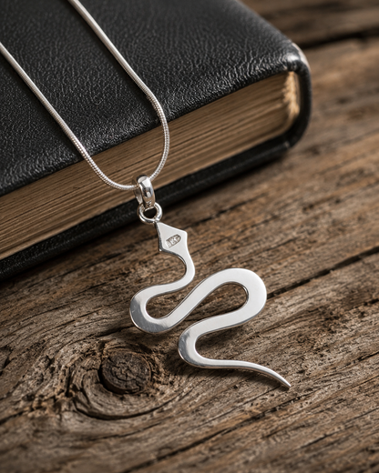 Solid Sterling Silver Snake Pendant – Minimalist Snake Pendant