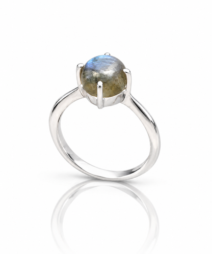 Labradorite Sterling Silver Ring – Natural Blue Flash Gemstone Ring