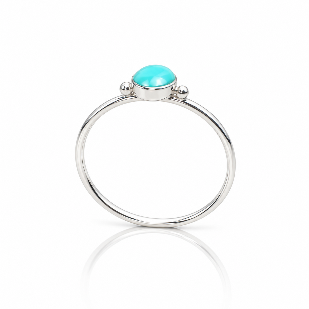 Sterling Silver Turquoise Ring – Dainty Boho Gemstone Ring
