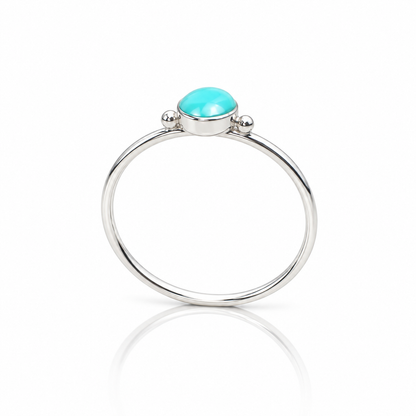 Sterling Silver Turquoise Ring – Dainty Boho Gemstone Ring