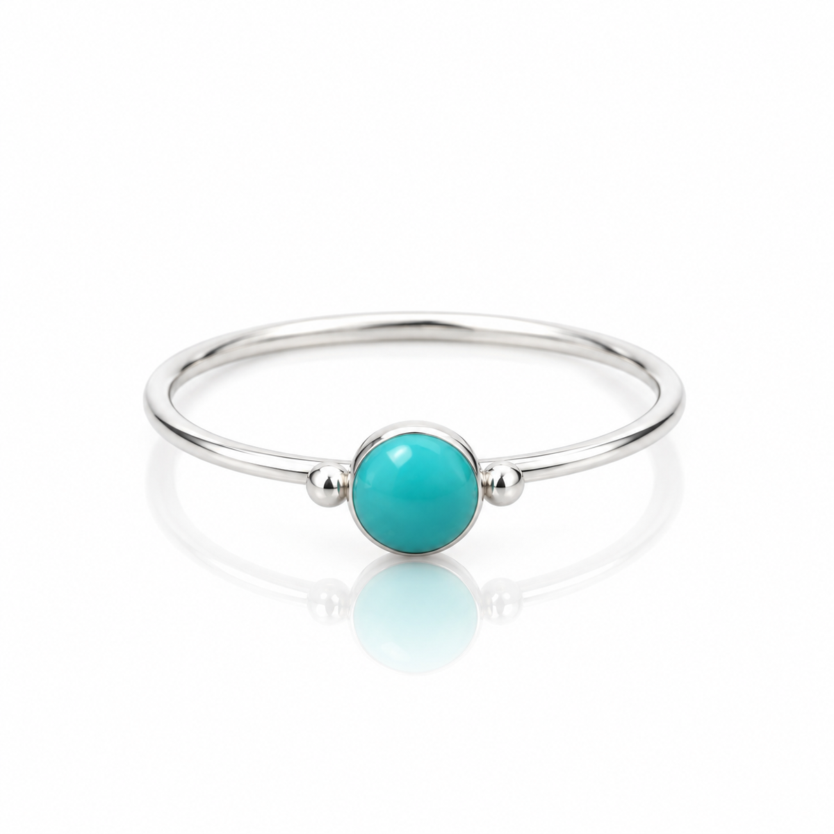 Sterling Silver Turquoise Ring – Dainty Boho Gemstone Ring