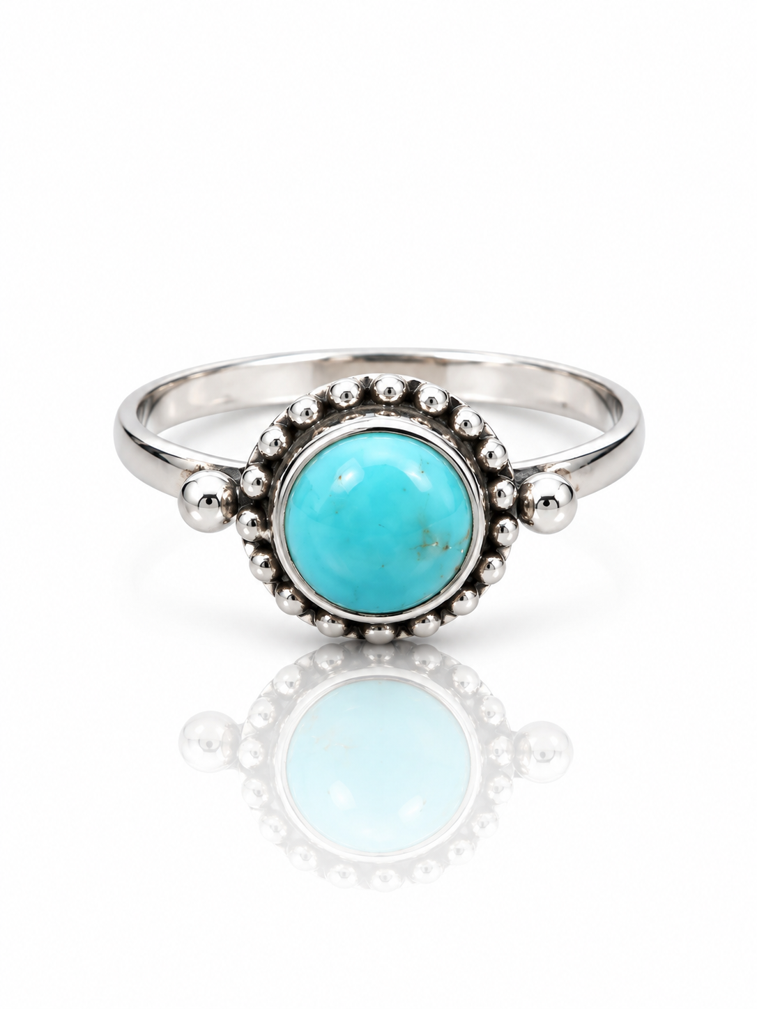 Sterling Silver Turquoise Ring – Boho Gemstone Statement Ring