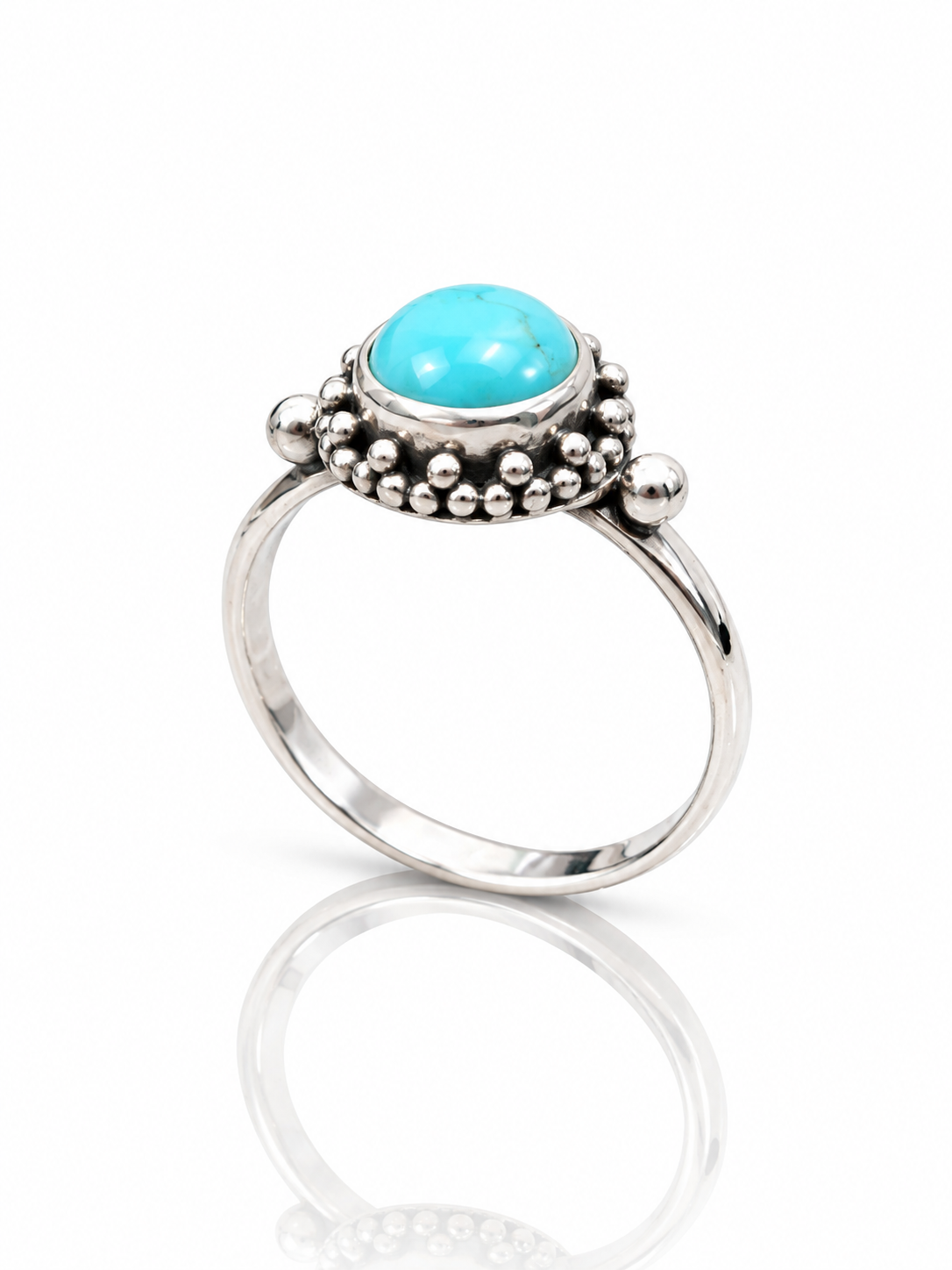 Sterling Silver Turquoise Ring – Boho Gemstone Statement Ring