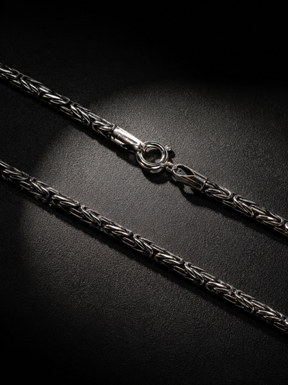 2mm Sterling Silver Byzantine Chain Necklace