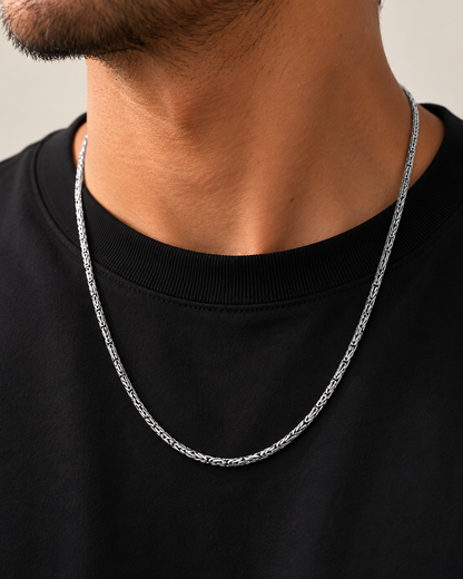 2mm Sterling Silver Byzantine Chain Necklace