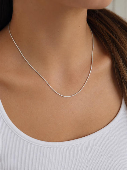 1.5mm Sterling Silver Snake Chain Necklace, Italian Style Silver Chain for Pendants, Unisex 925 Silver Necklace
